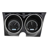 1967-1968 Camaro Dakota Digital VHX Instrument System, Black Alloy Faces, White Numbers Image