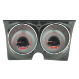 1967-1968 Camaro Dakota Digital VHX Instrument System, Silver Alloy Faces, Red Numbers