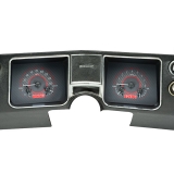 1968 Chevelle Dakota Digital VHX Instrument System, Carbon Fiber Faces, Red Numbers Image