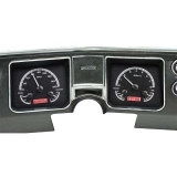 1968 Chevelle Dakota Digital VHX Instrument System, Black Alloy Faces, Red Numbers Image