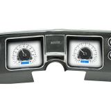 1968 Chevelle Dakota Digital VHX Instrument System, Silver Alloy Faces, Blue Numbers Image