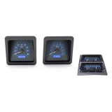 1969 Camaro Dakota Digital VHX Instrument System w/ Console Gauges, Silver Alloy Faces, Blue Numbers Image