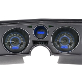 1969 El Camino Dakota Digital VHX Instrument System, Black Alloy Faces, Blue Numbers Image