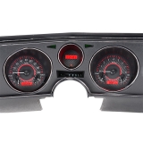 1969 Chevelle Dakota Digital VHX Instrument System, Black Alloy Faces, Red Numbers Image