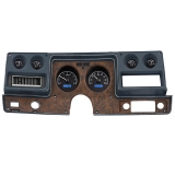 1973-1977 Chevelle Dakota Digital VHX Gauges Black Alloy Face, Blue Lighting With Round OE Gauges Image