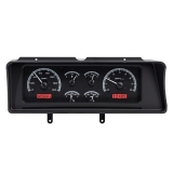 1978-1987 El Camino Dakota Digital VHX Instrument System Black Alloy Face Red Lighting Sweep Dash Image