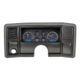 1978-1983 Malibu Dakota Digital VHX System, Black Alloy Faces, Blue Display Image