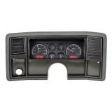 1978-1983 Malibu Dakota Digital VHX System, Black Alloy Faces, Red Display Image