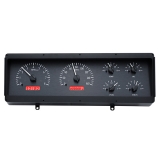 1978-1988 Cutlass Dakota Digital VHX Instrument System Black Alloy Face, Red Lighting Image