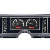 1984-1987 Buick Regal Dakota Digital VHX Instrument System, Black Alloy Faces, Red Numbers Image