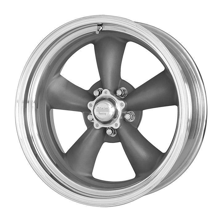 American Racing Classic Torq Thrust 2 1-Piece Wheel, 14x7 Grey with Machined Lip: VN2154761