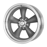 American Racing Classic Torq Thrust 2 1-Piece Wheel, 15x7 Grey with Machined Lip: VN2155761 Image