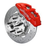 1970-1974 Monte Carlo Wilwood Forged Dynapro 6 Big Front Brake Kit, Red Calipers, D&S Rotors Image