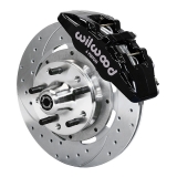 1964-1974 Nova Wilwood Forged Dynapro 6 Big Front Brake Kit, Black Calipers, D&S Rotors Image