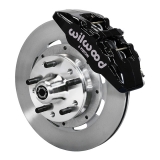 1970-1974 Monte Carlo Wilwood Forged Dynapro 6 Big Front Brake Kit, Black Calipers, Plain Rotors Image