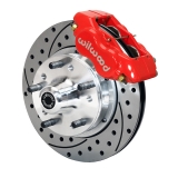 1964-1974 Chevelle Wilwood Forged Dynalite Pro Front Brake Kit, Red Calipers, Black D&S Rotors Image