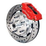 1970-1974 Monte Carlo Wilwood Forged Dynalite Big Front Brake Kit, Red Calipers, Black D&S Rotors Image