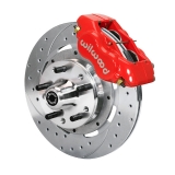 1964-1974 Nova Wilwood Forged Dynalite Big Front Brake Kit, Red Calipers, D&S Rotors Image