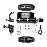 Wilwood High Volume Tandem Master Cylinder, Bracket & Valve Kit, 1 Inch Bore, Black E-Coat Image