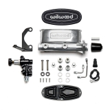 Wilwood High Volume Tandem Master Cylinder, Bracket & Valve Kit, 1 Inch Bore, Media Burnished Image