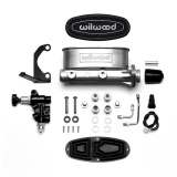 Wilwood High Volume Tandem Master Cylinder, Bracket & Valve Kit, 1 Inch Bore, Bare Aluminum Image