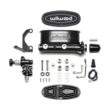 Wilwood High Volume Tandem Master Cylinder, Bracket & Valve Kit, 1-1/8 Inch Bore, Black E-Coat Image