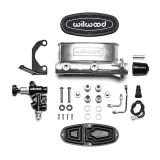 Wilwood High Volume Tandem Master Cylinder, Bracket & Valve Kit, 1-1/8 Inch Bore, Media Burnished Image