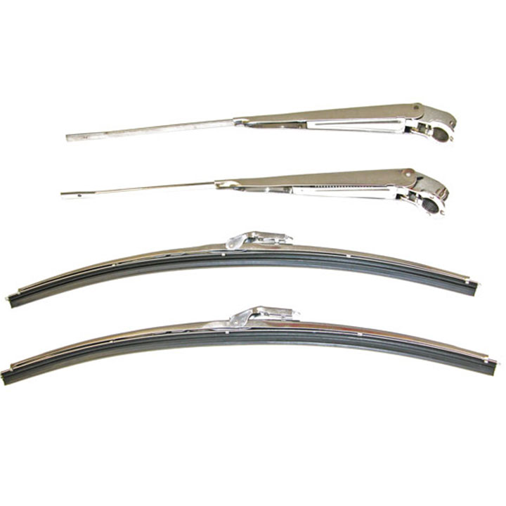 1967-1969 Camaro Coupe Windshield Wiper Arm And Blade Kit Chrome