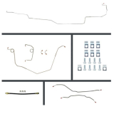 1962-1967 Nova 4 Wheel Power Disc Brake Conversion Lines, Stainless Steel Image
