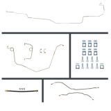 1968-1974 Nova 4 Wheel Manual Disc Brake Conversion Lines, Stainless Steel Image