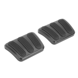 Lokar 1967-1969 Camaro Black Billet Aluminum Curved Brake Clutch Pedal Pad Set Image