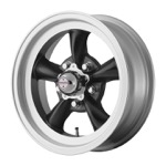 Product American Racing Torq Thrust D 1-Piece Wheel, 15x8 Satin Black with Machined Silver Lip Image